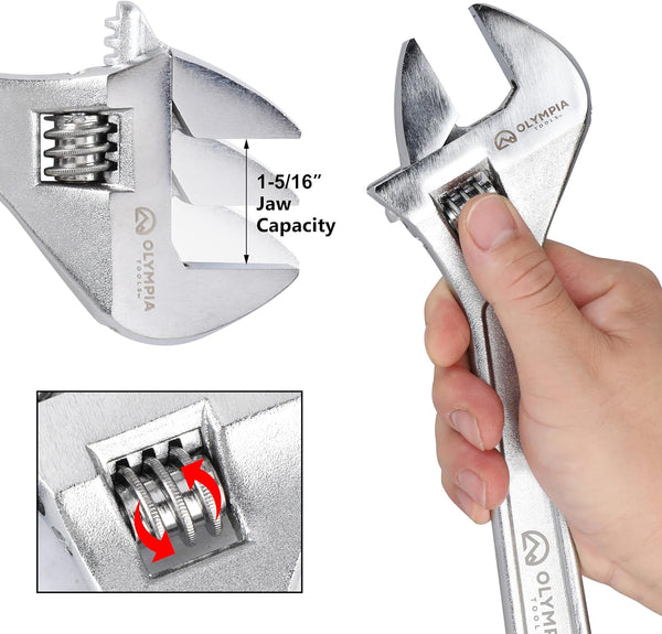 Olympia Tools 01-012 12" Adjustable Wrench 12-Inch