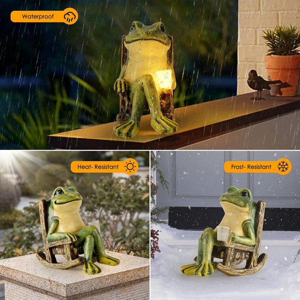 Miniature Frog Garden Statue Mom Gifts Home Decorations Fairy Garden Accessories Outdoor Lights Solar Garden Frog Decor Art Housewarming Gift for