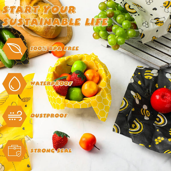 Tranqun 27 Pack Beeswax Wraps for Food Reusable Beeswax Assorted Bread Storage Wrap Fresh Food Keeper for Covering Dishes Sandwich Cheese Fruit