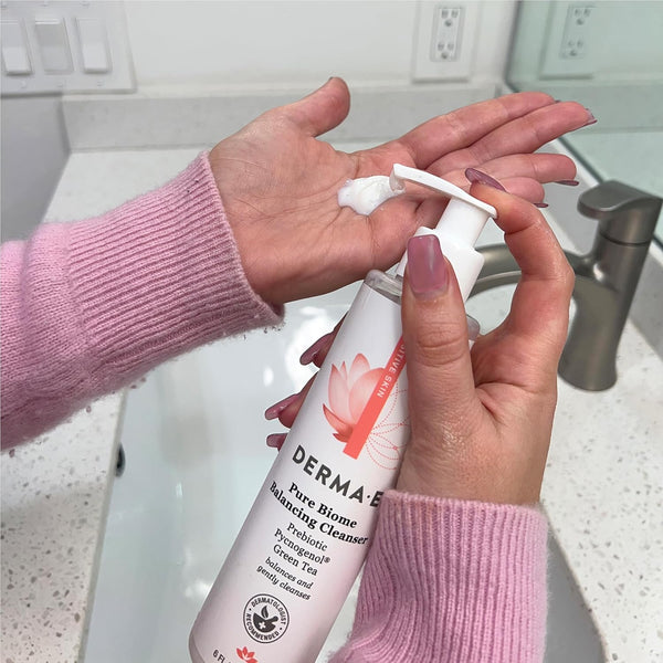 Derma E Pure Biome Balancing Cleanser- for Sensitive Skin Fragrance-Free, 6Oz