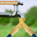 AUTOMAN Hose Splitter 2 Way, Garden Hose Splitter, 100% Rustproof Brass Water Hose Splitter with Adjustable Flow Valves, Seamless Design & 2 Extra