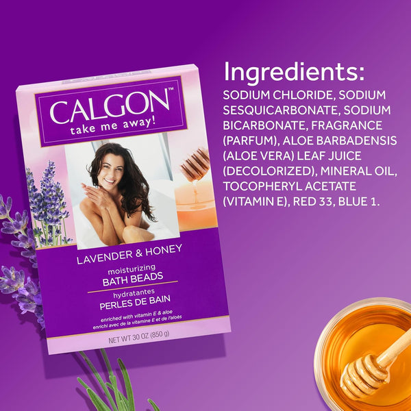 Calgon Ultra-Moisturizing Bath Beads, Lavender & Honey, 30 Oz