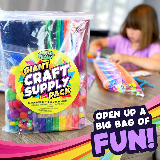 Arts and Crafts Supplies Kit for Kids - Boys and Girls Age 4 5 6 7 8 Years Old - Toddler Art Set Activity Materials in B