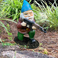 Tirifer Garden Statue Gnome with Gun, Guard Gnome for Garden Military Army Statue Tactical Soldier for Indoor Outdoor, Patio, Yard, Lawn,
