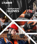 LANON Safety Work Gloves for Men and Women, 18 Pairs Mechanic Black Working Gloves with Grip Odorless PU Coated, Seamless Knit, Full Fingertip