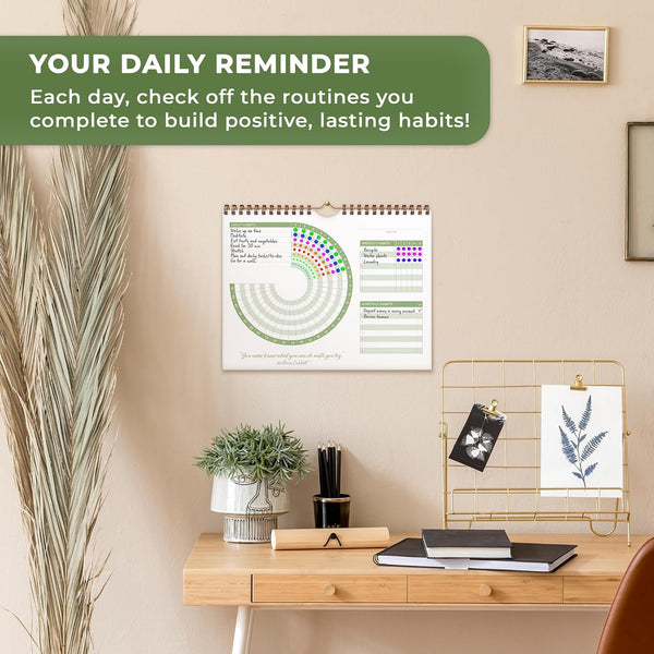 Clever Fox Habit Calendar Circle â 24-Month Inspirational Daily Habit Tracker with Colorful Pages â Routine & Goal Planner Journal (Black)