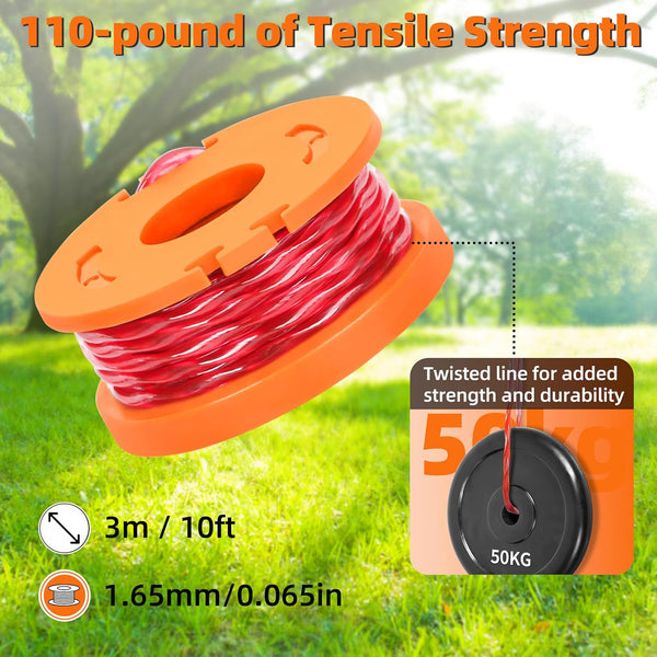 Trimmer Spool Line for Worx 14 Pack WA0010 Edger Spools Replacement for Worx Weed Eater String Suitable for Worx String Trimmers(12 Grass Trimmer