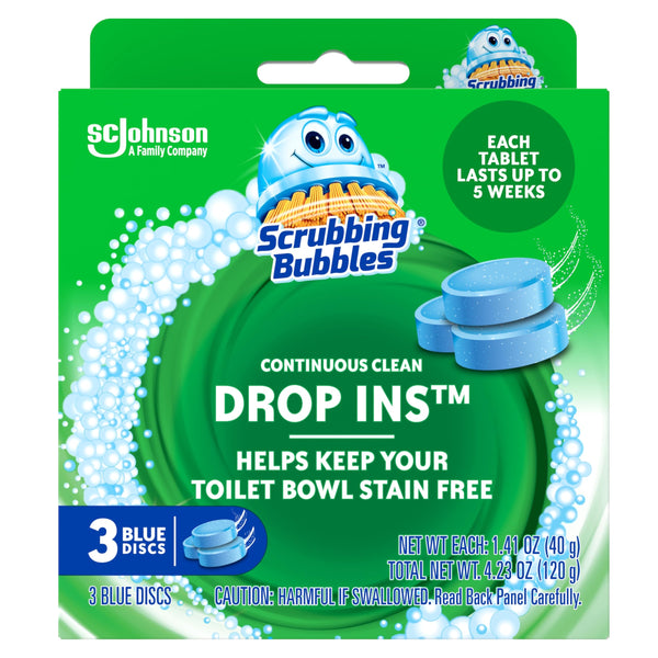 Scrubbing Bubbles Continuous Clean Toilet Drop Ins, Helps Prevent Limescale Buildup, 3 Count, Pack of 1