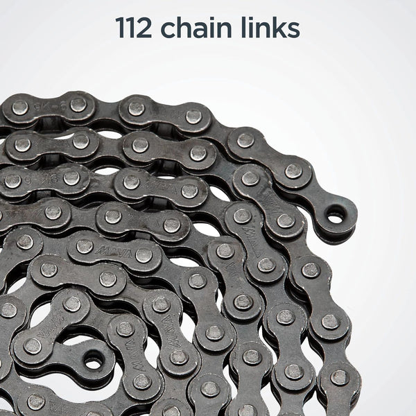 Schwinn Chain, Steel Replacement Chain, 112 Links, Fits Derailleur & Non-Derailleur Bikes, Single & Multi-Speed Bikes