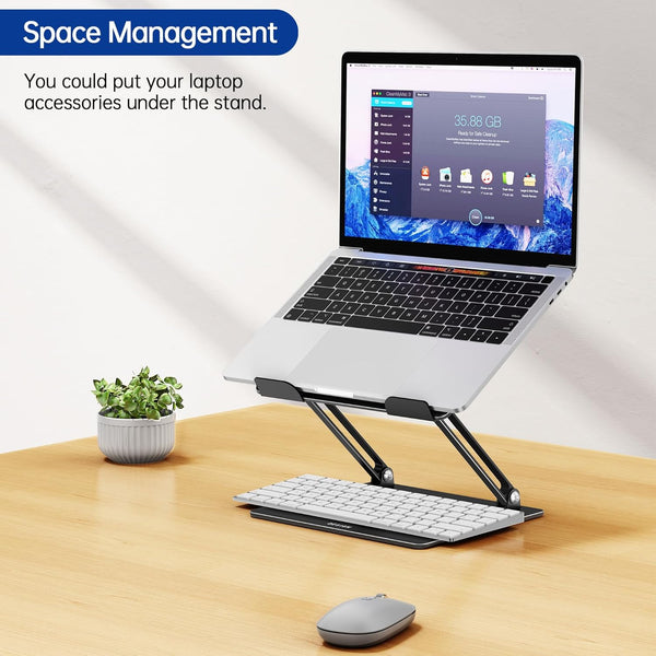BESIGN LS10 Aluminum Laptop Stand, Ergonomic Adjustable Notebook Stand, Computer Holder Compatible with Air, Pro, Dell, HP, Lenovo More 10-14