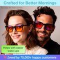 XL Orange Blue Light Blocking Glasses for Better Sleep - 99.5% Premium Acetate Computer Migraine Glasses for Men - Amber Tint Gaming Glasses - TV