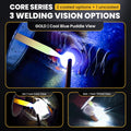 Gold Shade 5-13 2X4 1/4 Auto Darkening Welding Lens, Adjustable Gold Welding Lens 2X4 with Cool Blue Puddle Technology, 2X4 Welding Lens