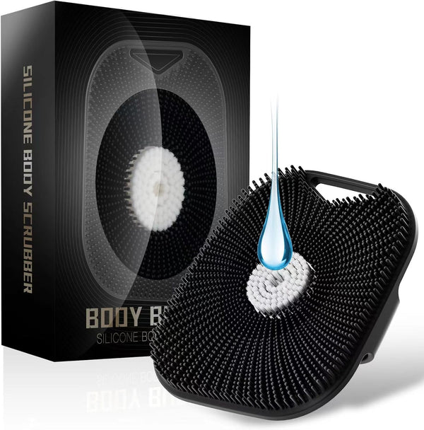 Zinc Infused Silicone Body Scrubber for Men, New Upgrade Deep Exfoliating Body Scrubber for Shower, Silicone Loofah Men for Sensitive Skin with