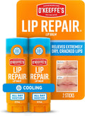 O'Keeffe'S Lip Repair Lip Balm with Cooling Relief for Dry, Cracked Lips - Stick (2 Pack) - Moisturizer for Very Dry Lips
