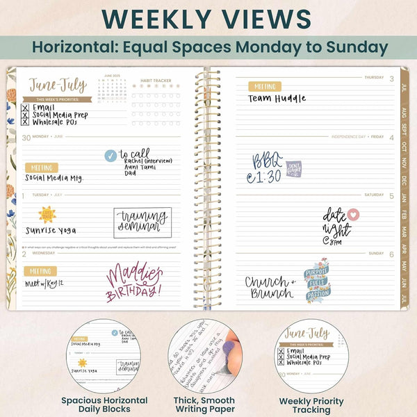 Bloom Daily Planners 2025-2026 (8.5" X 11") Academic Year Day Planner (July 2025 - July 2026) - Weekly & Monthly Dated Agenda Organizer with