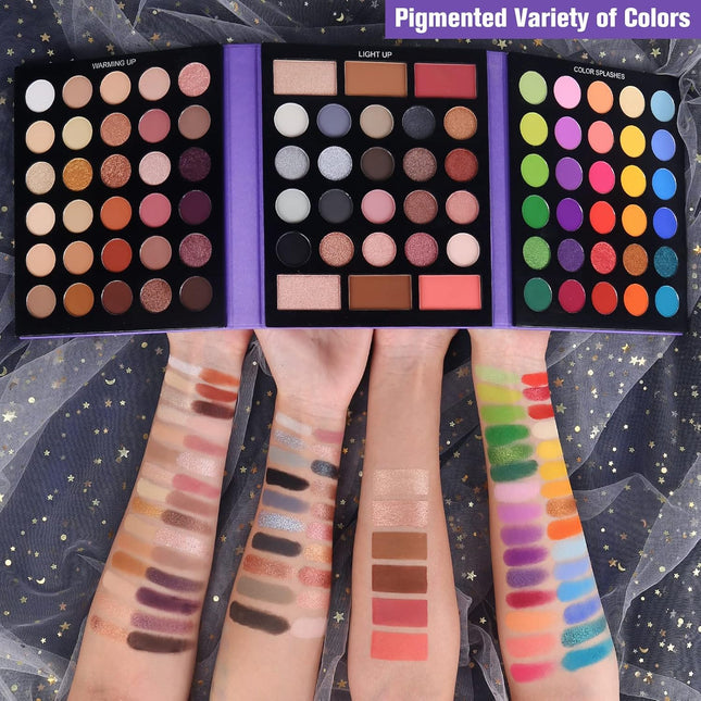 UCANBE Eyeshadow Palette with 15Pcs Brushes Makeup Set, Pigmented 86 Colors Make Up Sets Valentine's Day Gift, Matte Shi