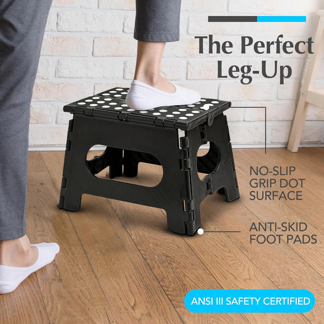 Handy Laundry Folding Lightweight Step Stool Is Sturdy Enough to Support Adults and Safe Enough for Kids. Opens Easy wit