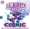 Lil' Bursts Mini Bath Bombs for Kids, 90 Count, Cosmic | Nontoxic | Tiny with a Burst of Color, Foam & Bubbles | Customize with Fun Colors |