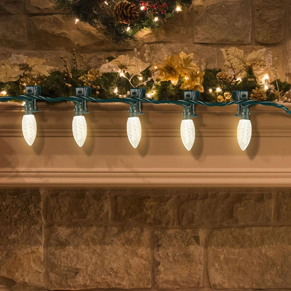 Noma Quick-Clip Customizable Holiday String Lights, 100 LED Bulbs, 66.8Ft Long, Warm White