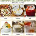Danmu Glass Juice Bottles with Lids 16 Oz,Juicing Bottles Reusable Glass 100% Leakproof,Glass Bottles for