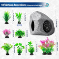 CousDUoBe 10Pcs Aquarium Hideaway Rock Cave Fish Tank Decorations quarium,Betta Toys Hideout Stones House,Safe and Non-Toxic Ceramic Fish Tank