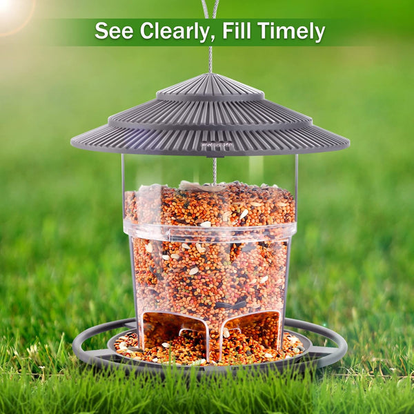 Ewonlife Bird Feeders Outdoors Hanging, Squirrel Proof Bird Feeder for Outside, 2 Pack, Easy Clean and Fill, Adjustable Feeder with Sturdy Wire