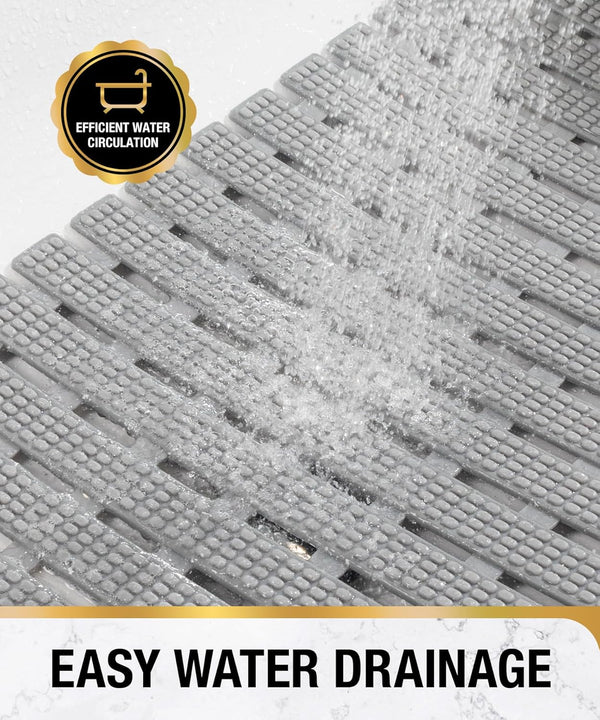 HITSLAM Shower and Bathtub Mat Non Slip, 27X15 Inch Bath Mat for Tub, Quick Drain Bath Tub Mat, Shower Floor Mat with Suction Cups, Bathroom