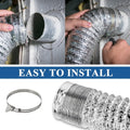 Funmit 4 Inch 10 Feet Flexible Adjustable Aluminum Dryer Vent Hose with 2 Metal Duct Clamp, PVC Tube Compatible with Most Dryers