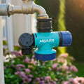 Aqua Joe SJI-MFGA1 Multi-Function Outdoor Water-Tap Connector, 180-Degree Pivoting Hose Connector with 360-Degree Rotating Tap Connector