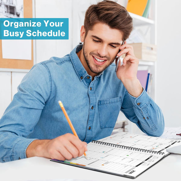 Dunwell Large Appointment Book 2025-2026 (Colorful), July 2025 - June 2026, 8.5 X 11 Appointment Planner 15 Minute Increments, Schedule Book with