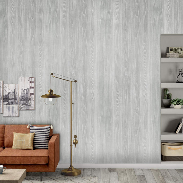 Gray Wood Contact Paper 17.71 X 118 Inch Wood Grain Texture Peel and Stick Wallpaper Adhesive Paper Light Grey Wall Covering Desk Shelf Drawer