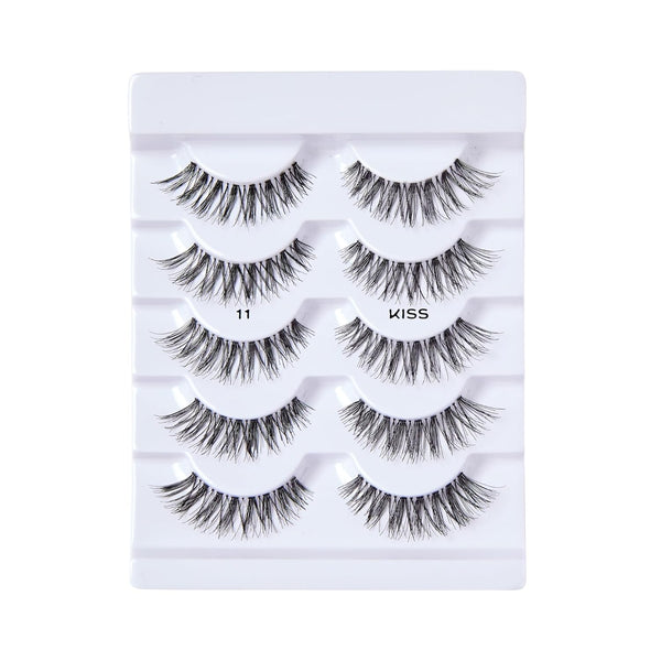 KISS so Wispy False Eyelashes Multipack 1, Full Bouncy Volume & Curl, Signature Wispy Effect, Quality Synthetic, Crisscross Pattern, Cruelty