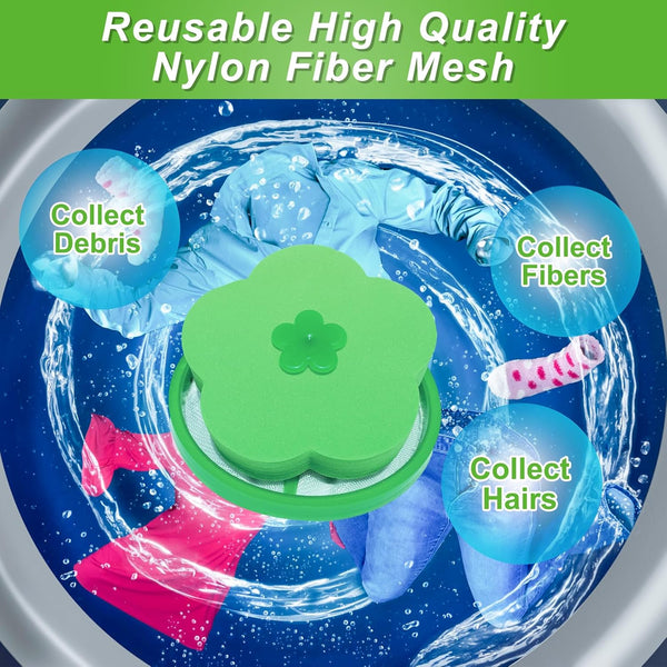 Lint Catcher for Laundry,Pet Hair Remover for Laundry,Washing Machine Floating Lint Mesh Bag,Reusable Household Hair Filter Washer Lint Trap Net