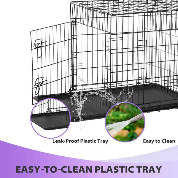 Bestpet 30 Inch Dog Crates for Medium Small Dogs Folding Metal Wire Crates Dog Kennels Outdoor and Indoor Pet Dog Cage Crate with