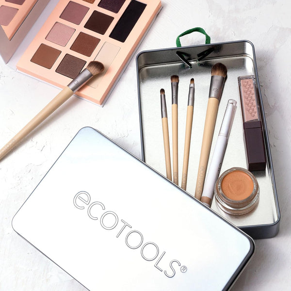 Ecotools Daily Defined Eye Brush Kit, Makeup Brushes for Liquid, Powder, & Cream Eyeshadow & Eyeliner Application, Eco-Friendly Eye Brushes,