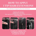 GOO GOO I Tip Hair Extensions Real Human Hair, 14Inch 50G 100S, Cold Fusion I Tip Hair Extensions, Invisible Remy Hair Extensions, 17/22/60