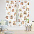 Cinbloo Rainbow Curtains 42Wx63L Inch Rod Pocket Pastel Starts Unicorn for Kids Room Decor Mermaid Child Nursery Princess Teen Girls Playroom