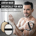 Rugged Natural Shower Loofah for Men - Tough Eco-Friendly Exfoliating Body Scrubbers, Durable & Gentle Terry Towel Cloth Pad for Manly Skin Care -