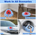 4 Pcs Spin Mop Heads Replacements & 1 Base Set for Ocedar Rinseclean 2-Tank System,Machine Washable Chenille Mop Replacement,Easy Cleaning for