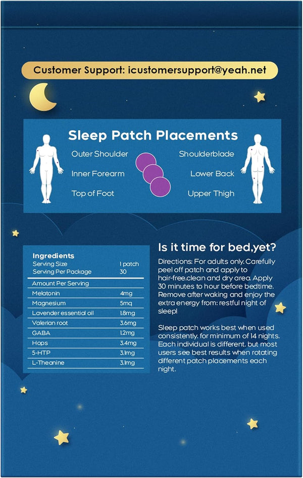 Sleep Patches, 30 Pack Upgraded Deep Sleep Patches for Adults, All Natural Deep Patch, Quick Acting Ingredients, for Men and Women, Easy to Use