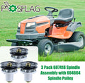 3 Pack 607418 Spindle Assembly with 604664 Pulley Replaces Hustler 607418 Spindle 607418, 601804 Hustler 601804 Spindle Assembly, Hustler Raptor