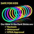 Partysticks Glow Sticks Party Supplies 100Pk - 8 Inch Glow in the Dark Light up Sticks Party Favors, Glow Decorations, Neon Party Glow Necklaces