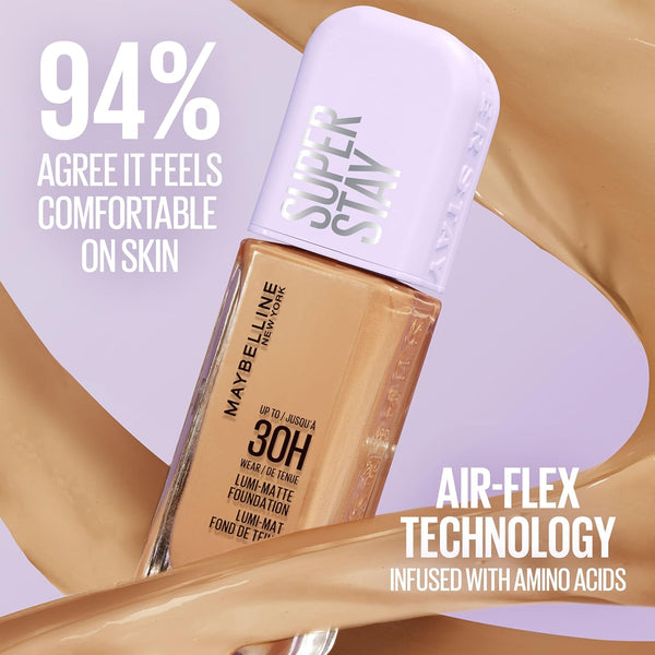 Maybelline Super Stay Lumi-Matte Foundation, Lightweight and Buildable Full Coverage Foundation Makeup for up to 30HR Wear, 120, 1 Count
