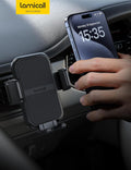 Lamicall 2025 Wider Clamp & Metal Hook Car Phone Holder Vent [Thick Cases Friendly] Phone Holders for Your Car Mount Automobile Hands Free Cradle