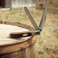 Old Timer 96OT Bearhead Trapper 7.4In Traditional Folding Pocket Knife with 2 High Carbon SS Blades, Sawcut Handle, Tweezers, and Convenient Size