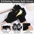 Anezus Exfoliating Back Scrubber Bath Gloves Set, Exfoliating Shower Towel with Shower Gloves for Body Scrub, Back Cleaner Wash Gloves to Remove