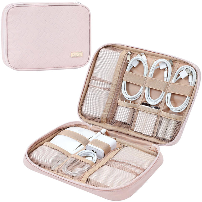 NISHEL Travel Cord Organizer Case, Tech Electronic Bag, Essentials for Charger, Cable, Phone, Hard Drive, USB, SD Card, 