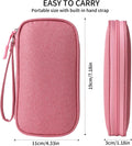 Pink Universal Cable Organizer - Electronics Accessories Bag for Charger, Phone, Memory Card & Travel Gadgets