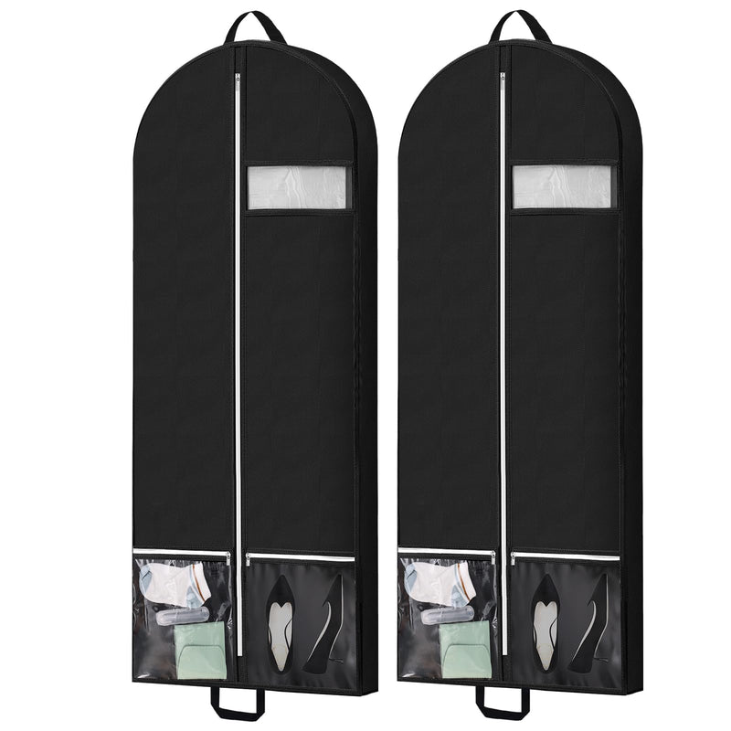 43" Garment Bags for Travel and Storage, Travel Suit Bags for Men Women with 2 Clear Pockets, Storage Bags for Clothes, Suits, Shirts, Coats