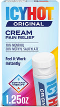 Icy Hot Original Pain Relieving Cream 1.25 Oz. Powerful Pain Relief for Muscles & Joints White